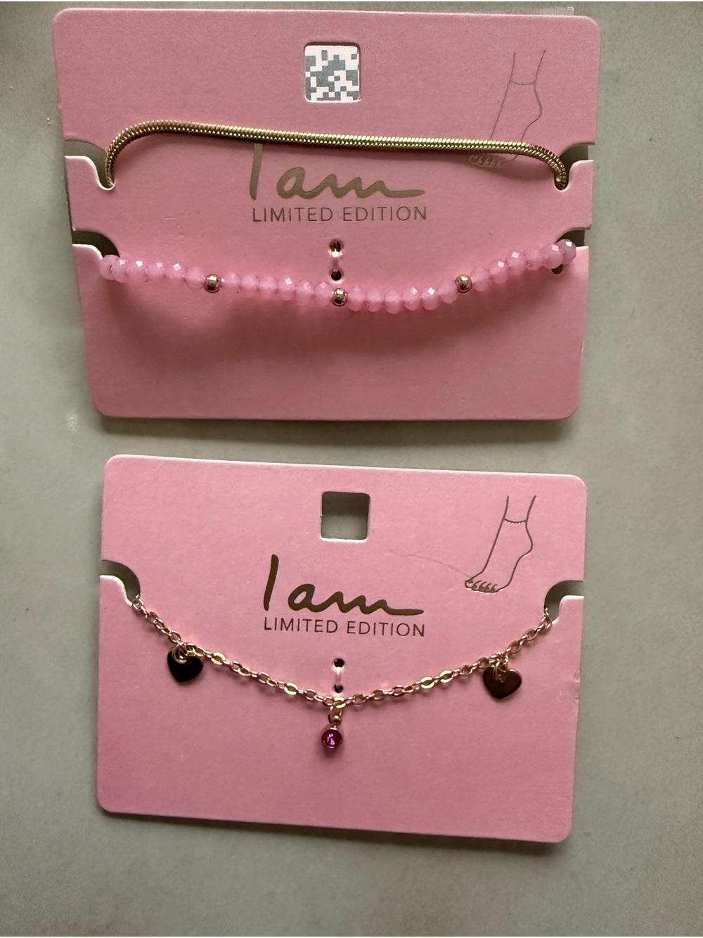 I Am Limited Edition Pink Anklet Set